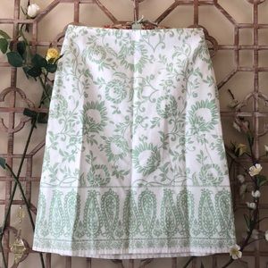 NWT Ann Taylor white & green paisley print skirt